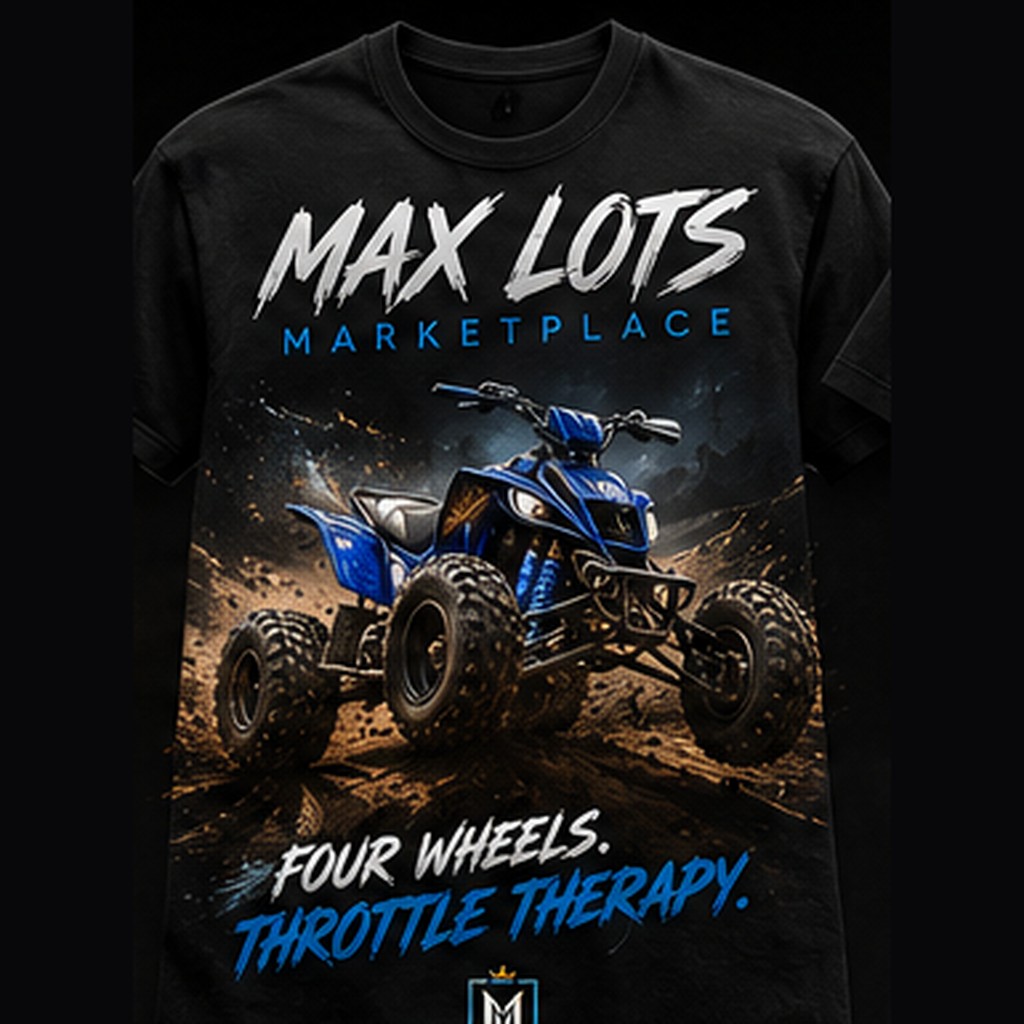 Four Wheels Throttle Therapy Tee — Vintage Black, front