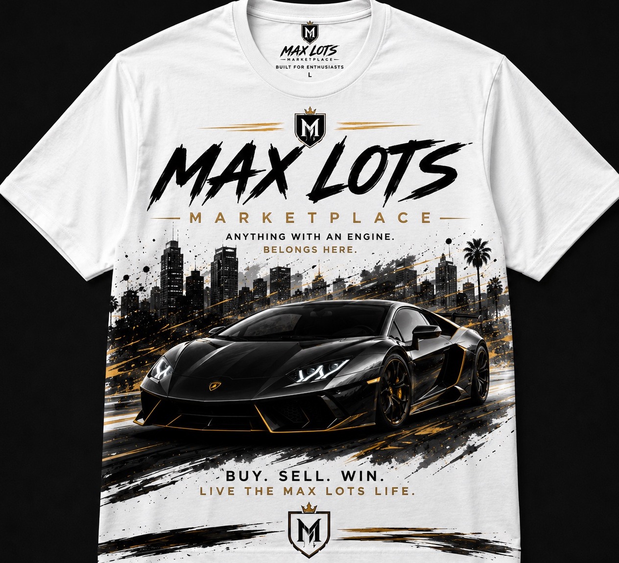 Max Lots Signature Anything With An Engine Tee — Bone White, front