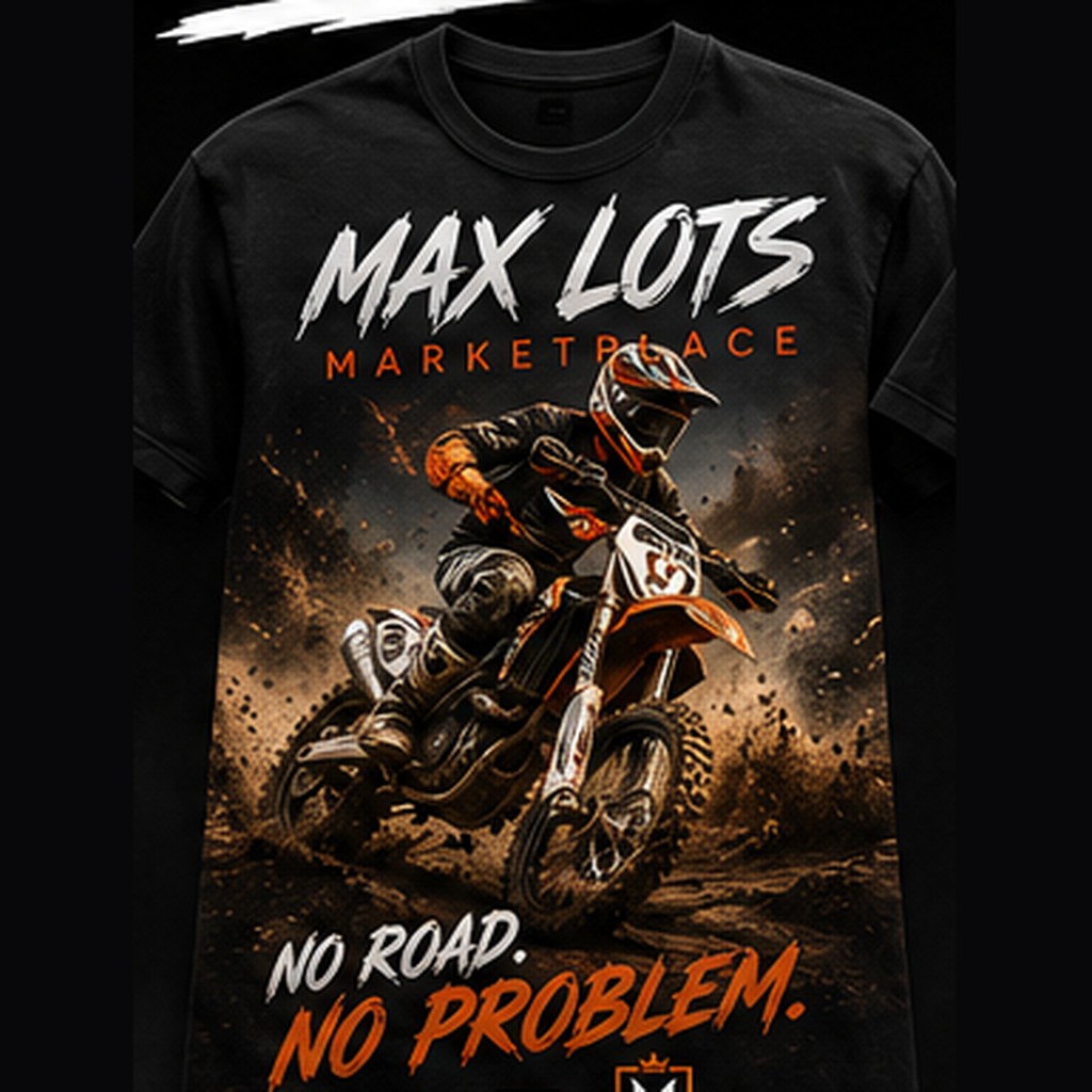 No Road No Problem Dirt Bike Tee — Vintage Black, front