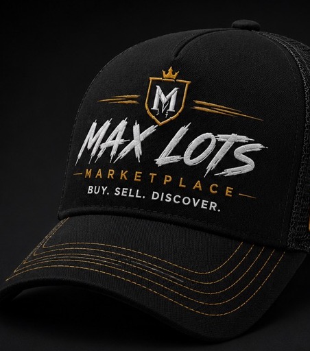 Max Lots Marketplace Trucker Cap — Jet Black, front