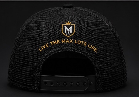 Max Lots Marketplace Trucker Cap — Jet Black, back