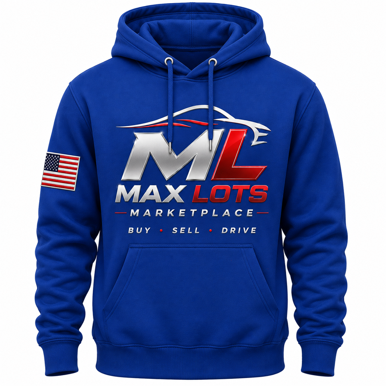 Max Lots Stitched Logo Hoodie — Royal Blue — Royal Blue, front