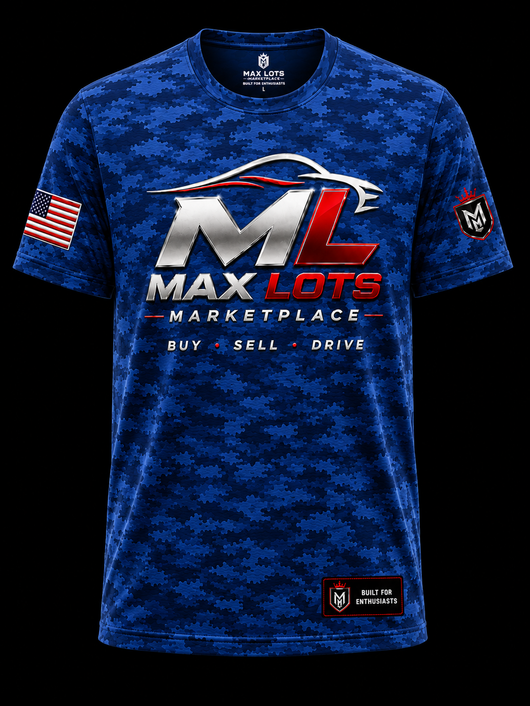 Max Lots Digital Camo Tee — Royal Blue — Royal Blue, front