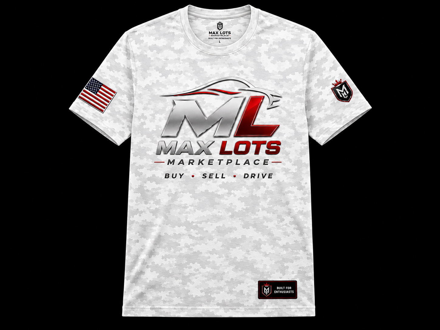 Max Lots Digital Camo Tee — Arctic White — Bone White, front