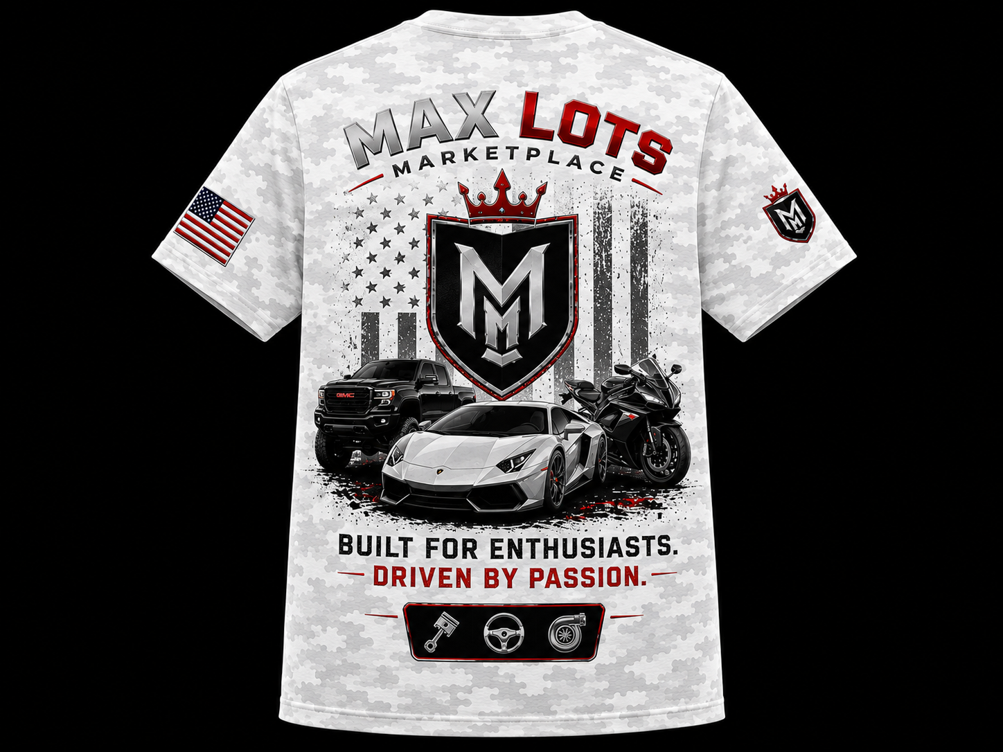 Max Lots Digital Camo Tee — Arctic White — Bone White, back