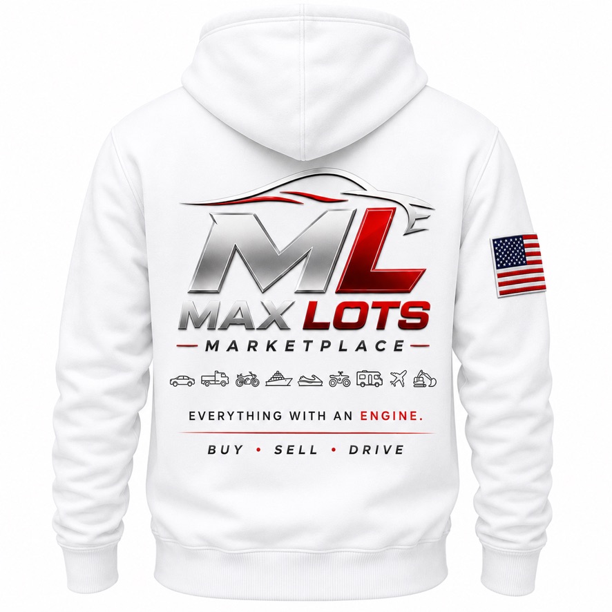 Max Lots Stitched Logo Hoodie — Bone White — Bone White, back