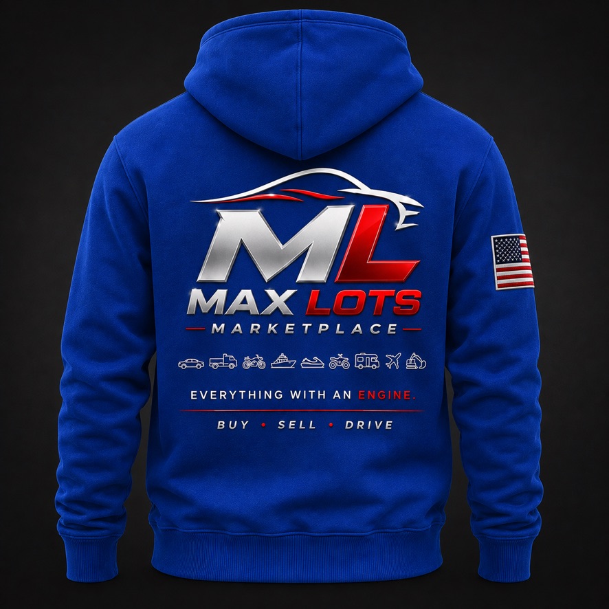 Max Lots Stitched Logo Hoodie — Royal Blue — Royal Blue, back