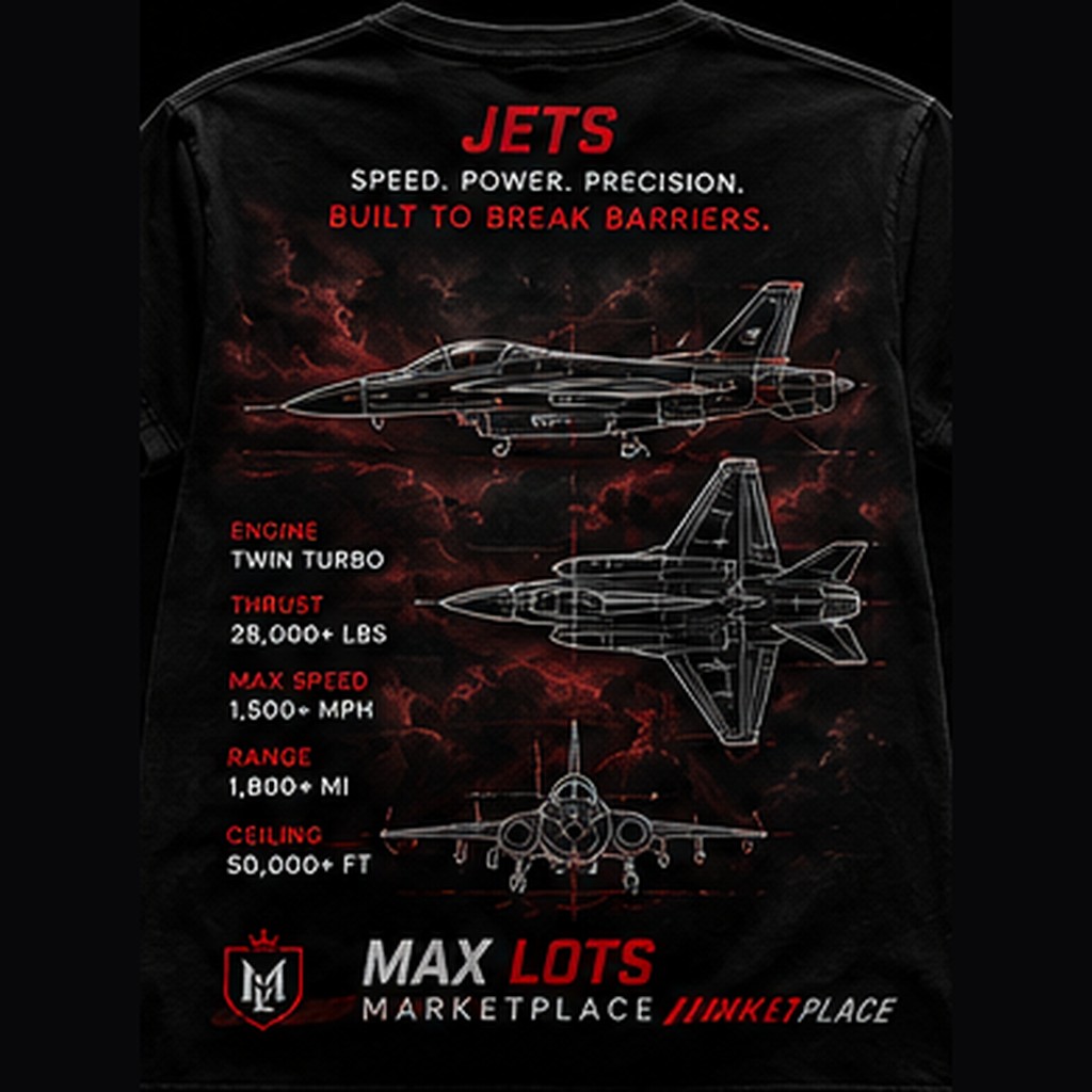 Speed Power Precision Jet Tee — Vintage Black, back