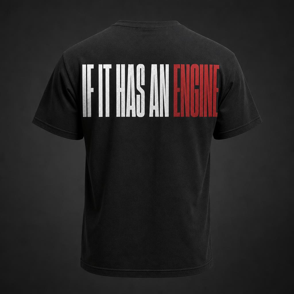Max Lots Engine Collection T-Shirt — Jet Black, back